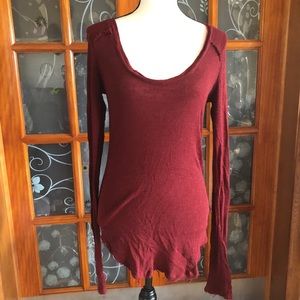 We the free burgundy waffle knit